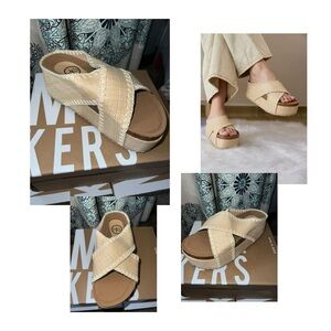 Maker’s Cream Platform Sandals NWB